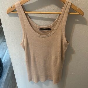 Jenni Kayne Tan Ribbed Sleeveless Tank Top